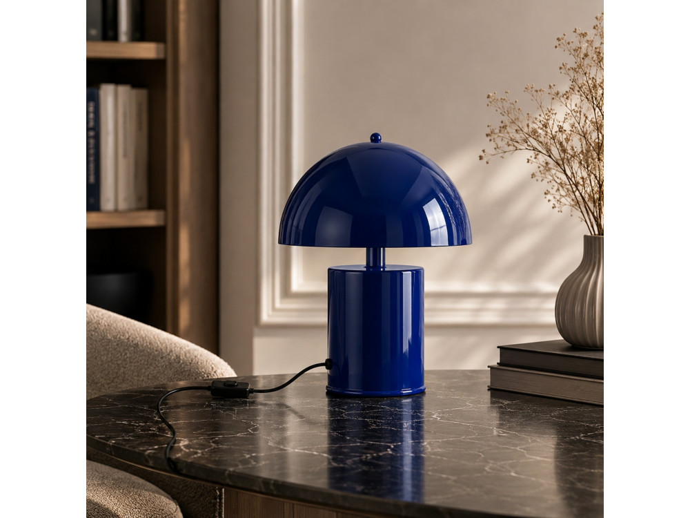 Metalowa lampa stołowa „Pera” – 26 x 26 cm – granatowa