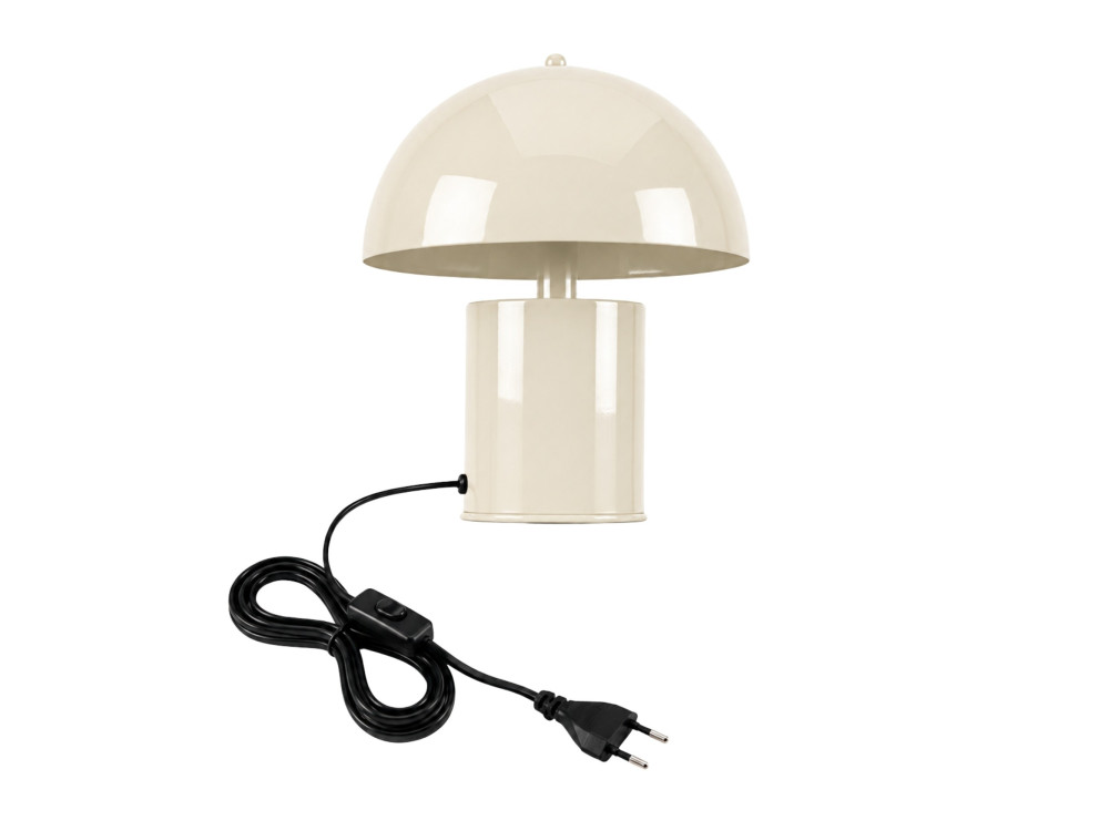 Metalowa lampa stołowa „Pera” – 26 x 26 cm – beżowa