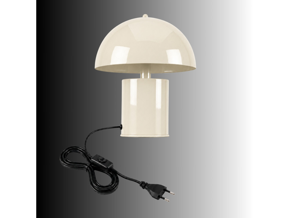 Metalowa lampa stołowa „Pera” – 26 x 26 cm – beżowa