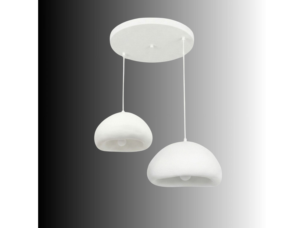 Metalowy żyrandol „Loval” – 70 x 40 cm – biały