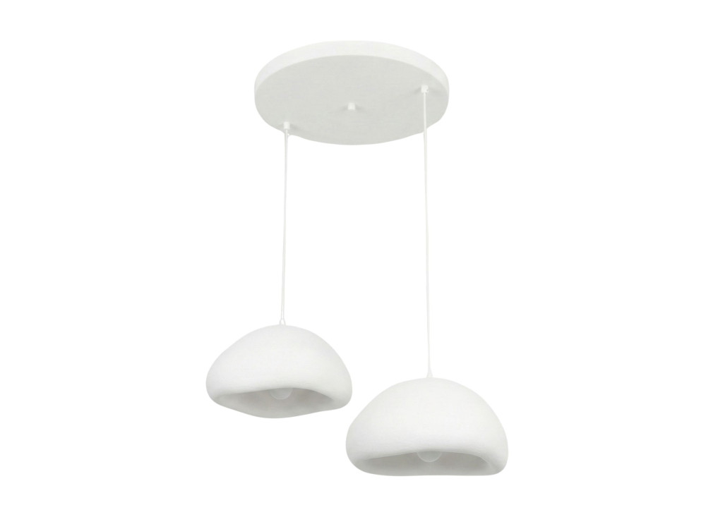 Metalowy żyrandol „Loval” – 74 x 40 cm – biały