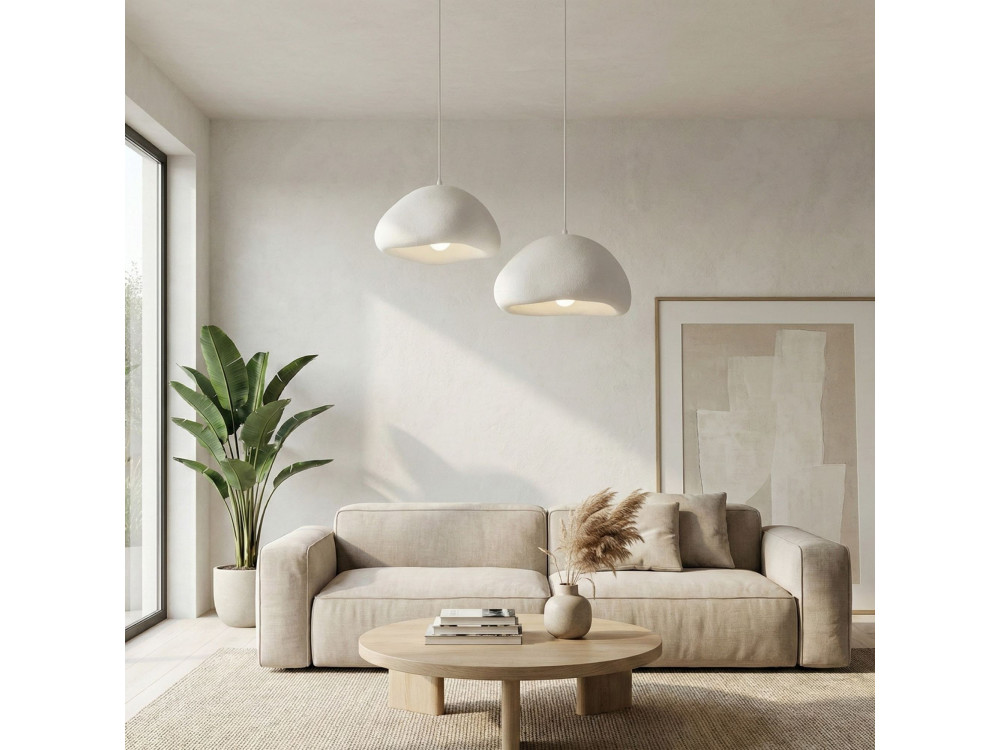 Metalowy żyrandol „Loval” – 74 x 40 cm – biały