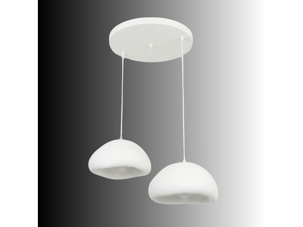 Metalowy żyrandol „Loval” – 74 x 40 cm – biały