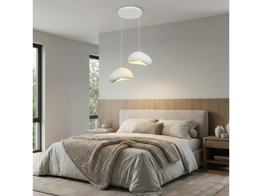Metalowy żyrandol „Loval” – 45 x 27 cm – biały