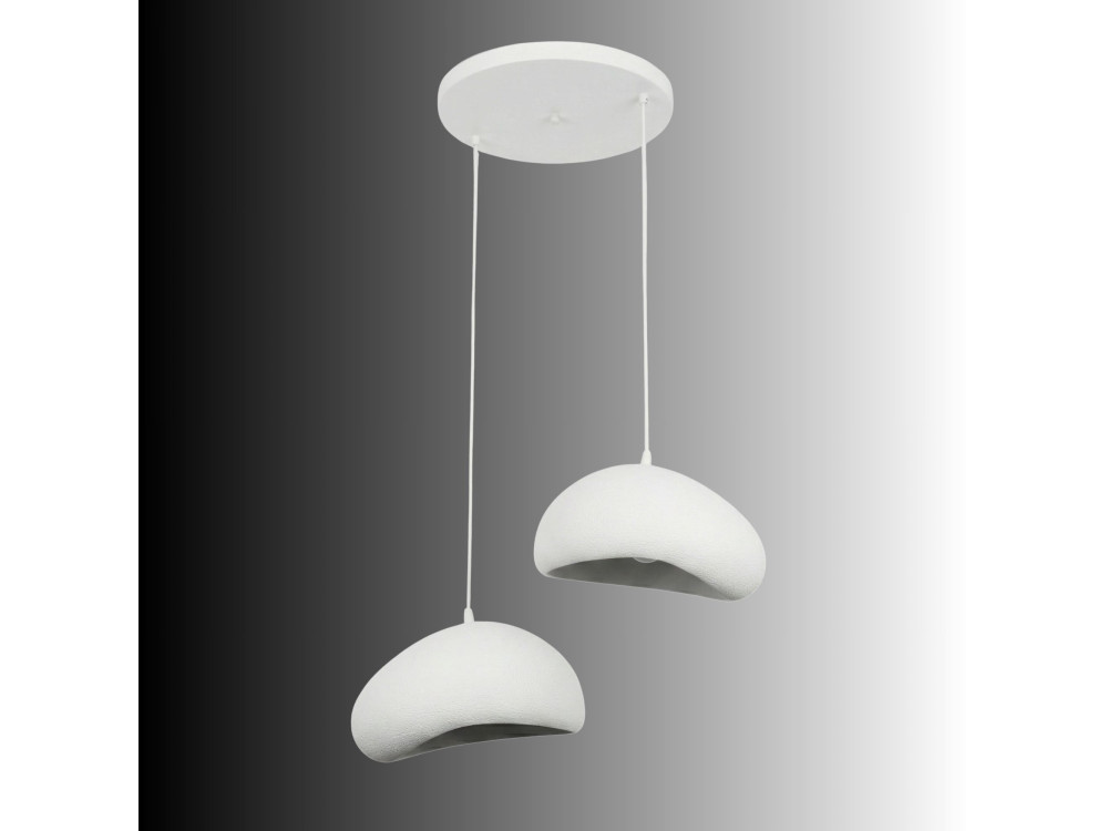 Metalowy żyrandol „Loval” – 45 x 27 cm – biały