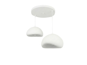 Metalowy żyrandol „Loval” – 89 x 44 cm – biały