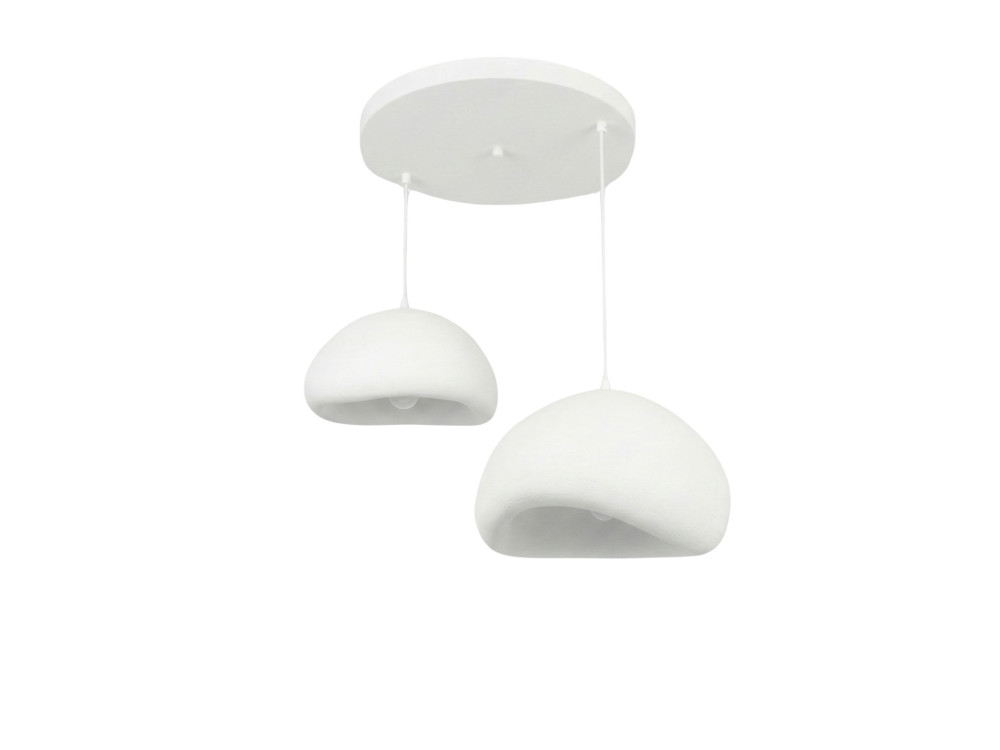 Metalowy żyrandol „Loval” – 89 x 44 cm – biały
