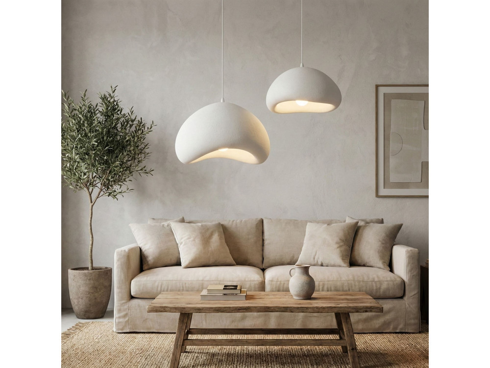 Metalowy żyrandol „Loval” – 89 x 44 cm – biały