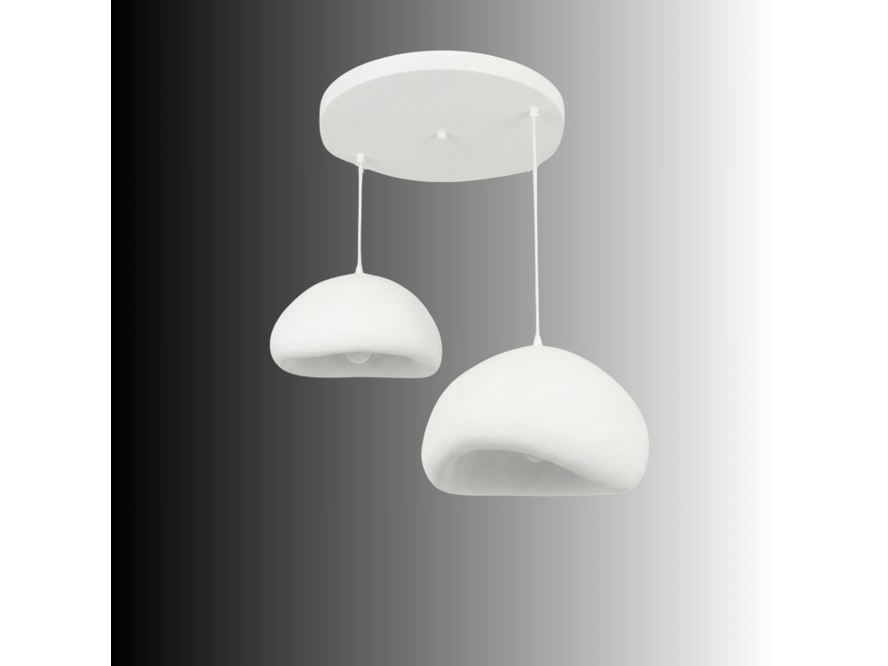 Metalowy żyrandol „Loval” – 89 x 44 cm – biały