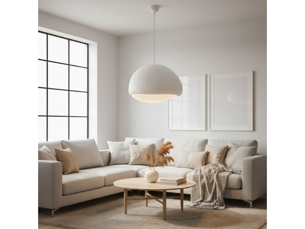 Metalowa lampa wisząca „Loval” – 50 x 44 cm – biała