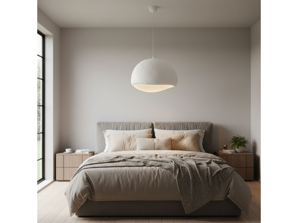 Metalowa lampa wisząca „Loval” – 50 x 44 cm – biała