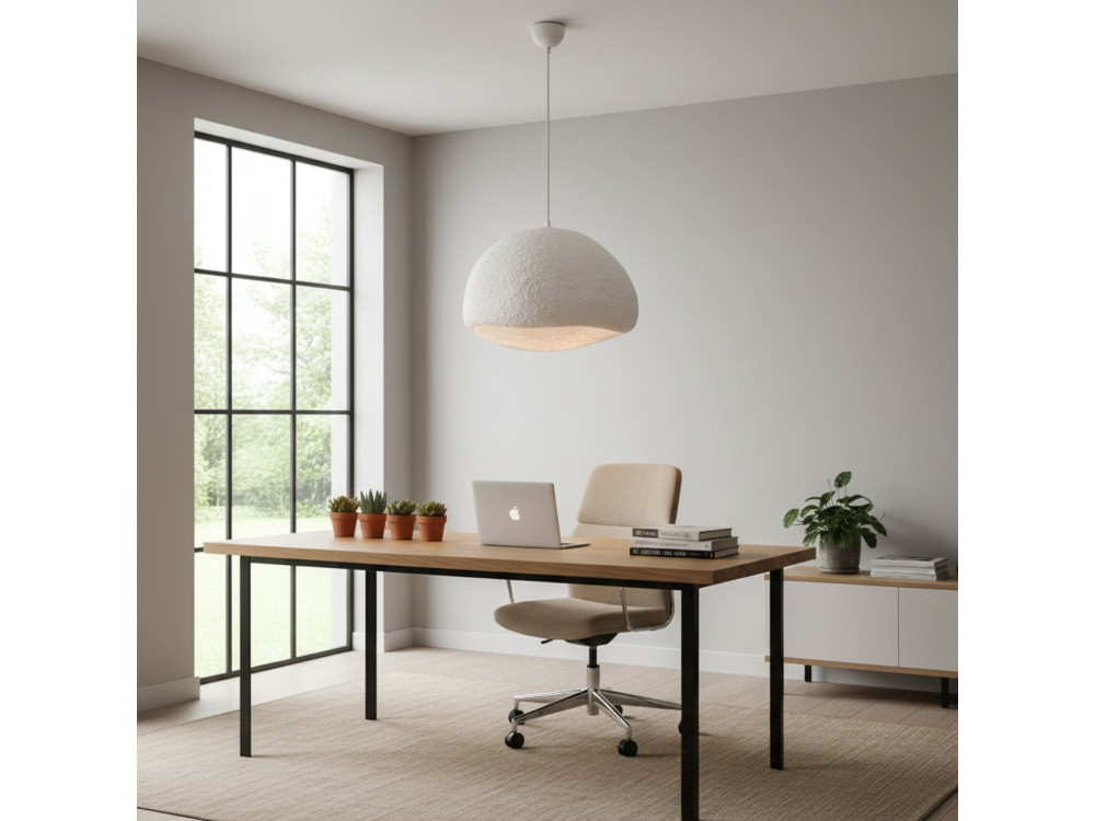Metalowa lampa wisząca „Loval” – 50 x 44 cm – biała