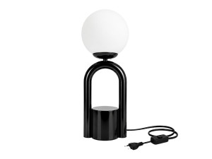 Metalowa lampa stołowa „Loop” – 15 x 15 cm – czarna