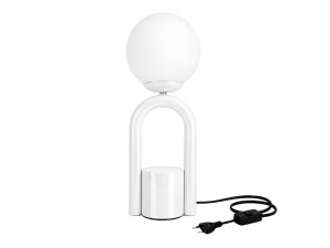 Metalowa lampa stołowa „Loop” – 15 x 15 cm – biała