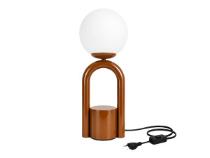 Metalowa lampa stołowa „Loop” – 15 x 15 cm – brązowa