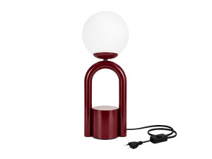 Metalowa lampa stołowa „Loop” – 15 x 15 cm – kolor bordowy