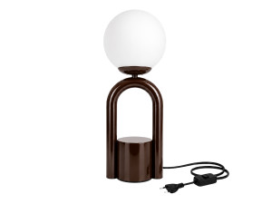 Metalowa lampa stołowa „Loop” – 15 x 15 cm – brązowa