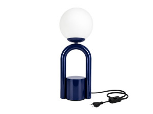 Metalowa lampa stołowa „Loop” – 15 x 15 cm – niebieska