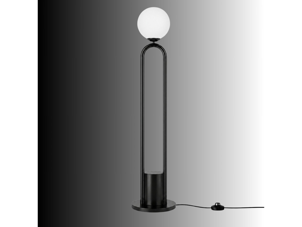 Metalowa lampa podłogowa „Loop” – 30 x 30 cm – czarna