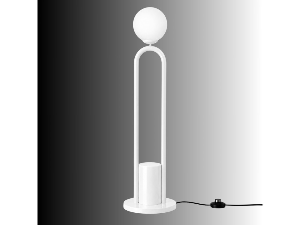 Metalowa lampa podłogowa „Loop” – 30 x 30 cm – biała
