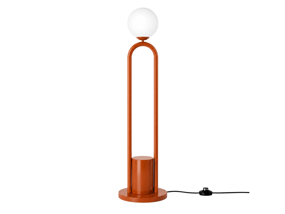 Metalowa lampa podłogowa „Loop” – 30 x 30 cm – brązowa