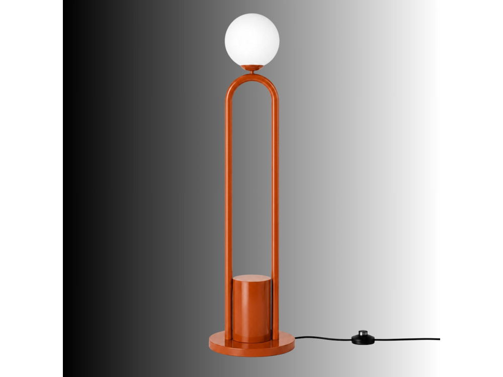 Metalowa lampa podłogowa „Loop” – 30 x 30 cm – brązowa