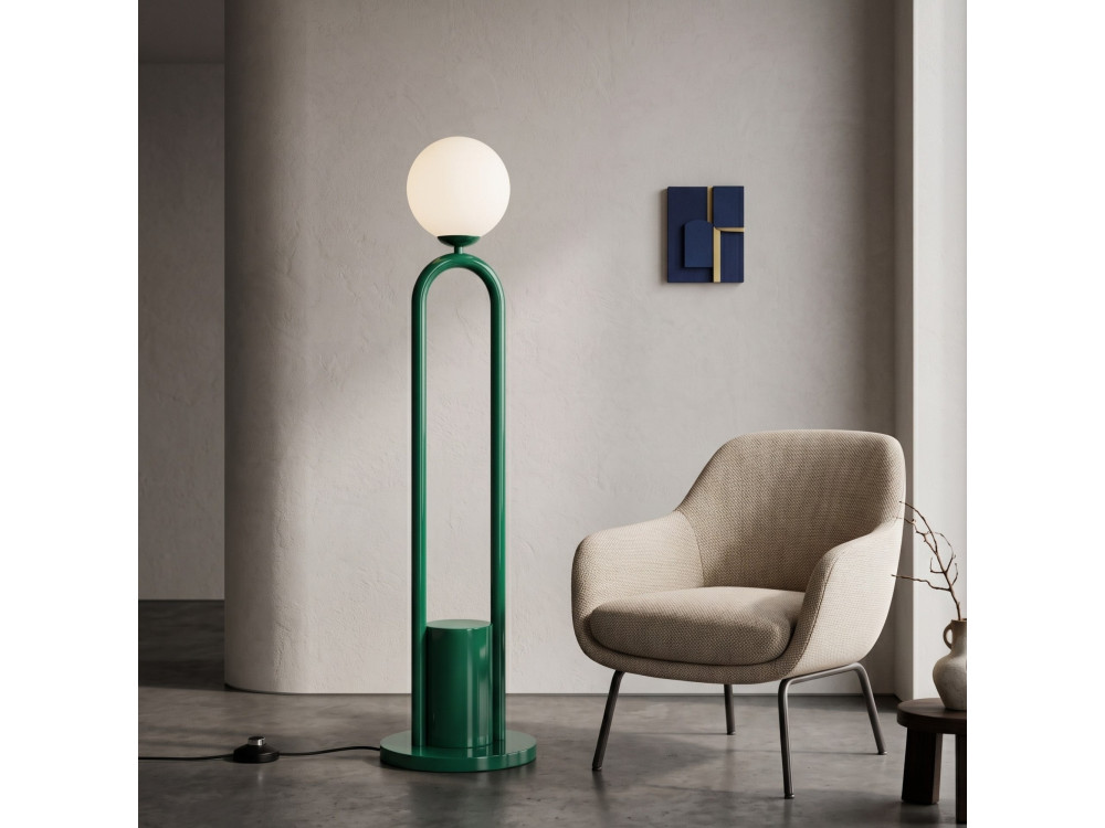 Metalowa lampa podłogowa „Loop” – 30 x 30 cm – zielona