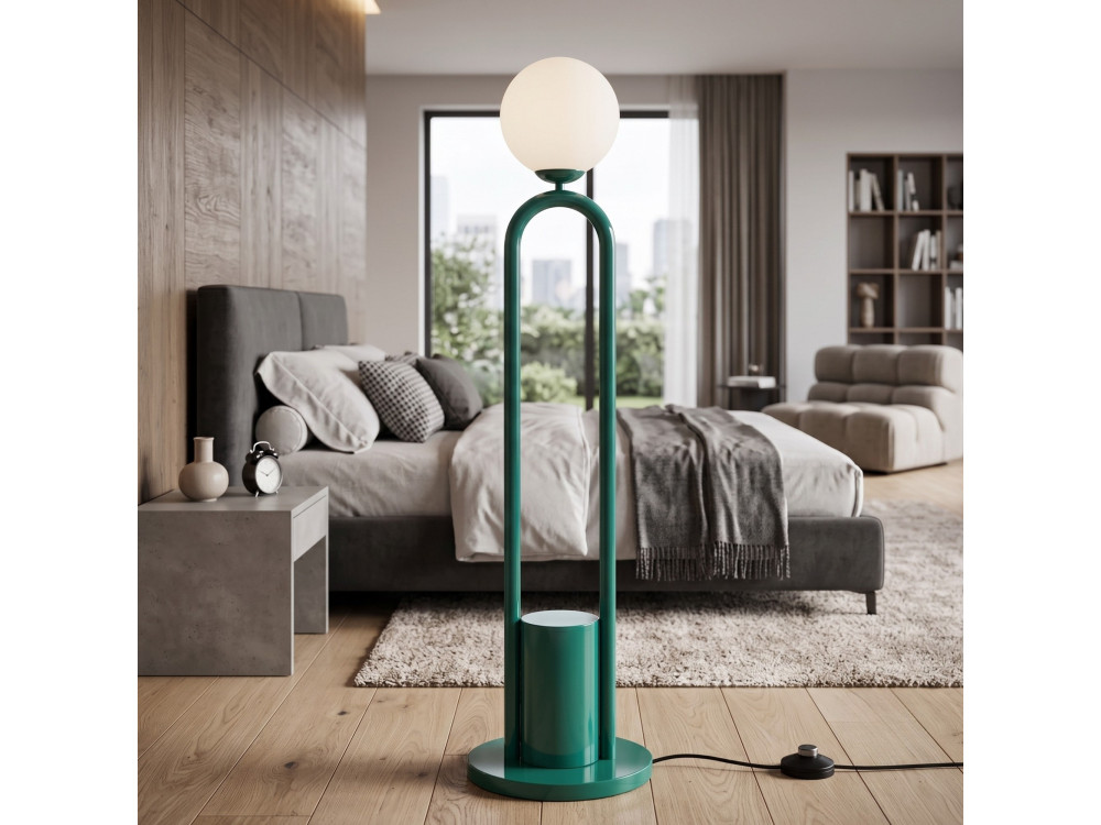 Metalowa lampa podłogowa „Loop” – 30 x 30 cm – zielona