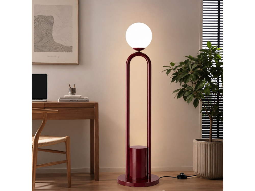 Metalowa lampa podłogowa „Loop” – 30 x 30 cm – czerwona