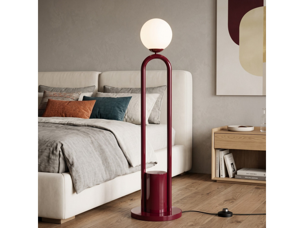 Metalowa lampa podłogowa „Loop” – 30 x 30 cm – czerwona
