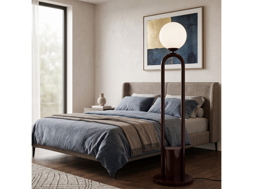 Metalowa lampa podłogowa „Loop” – 30 x 30 cm – brązowa