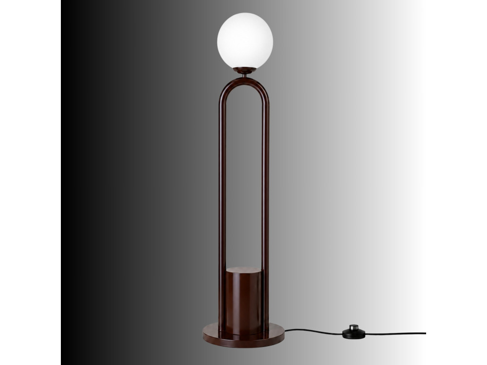 Metalowa lampa podłogowa „Loop” – 30 x 30 cm – brązowa