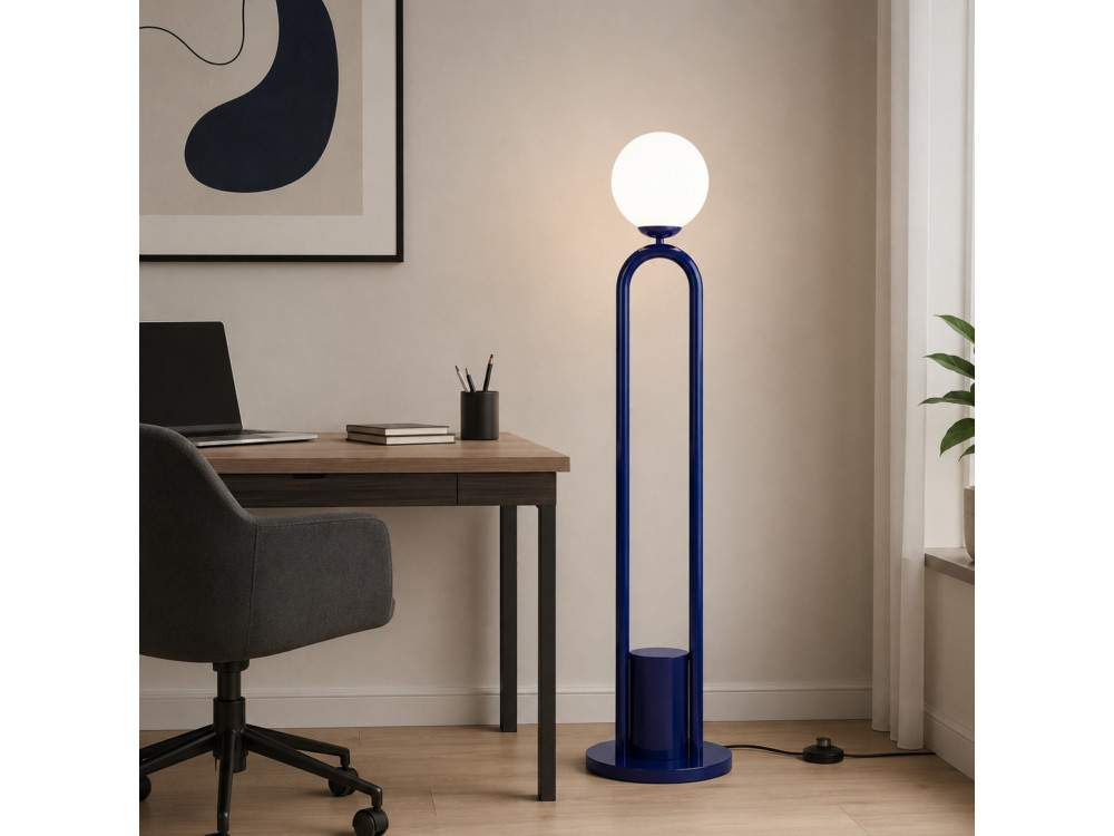 Metalowa lampa podłogowa „Loop” – 30 x 30 cm – niebieska