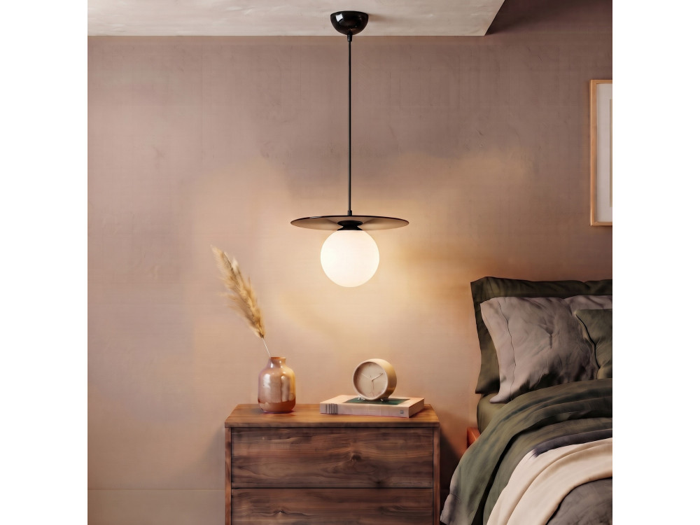Metalowa lampa wisząca „Vesper” – 40 x 40 cm – czarna