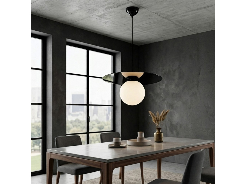 Metalowa lampa wisząca „Vesper” – 40 x 40 cm – czarna