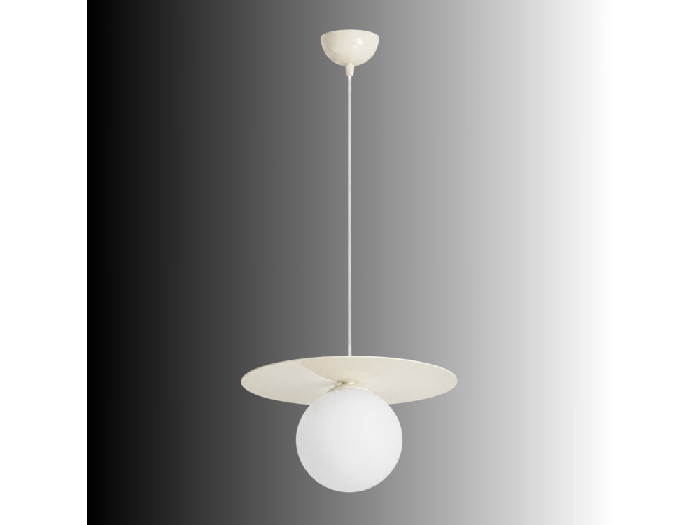 Metalowa lampa wisząca „Vesper” – 40 x 40 cm – beżowa