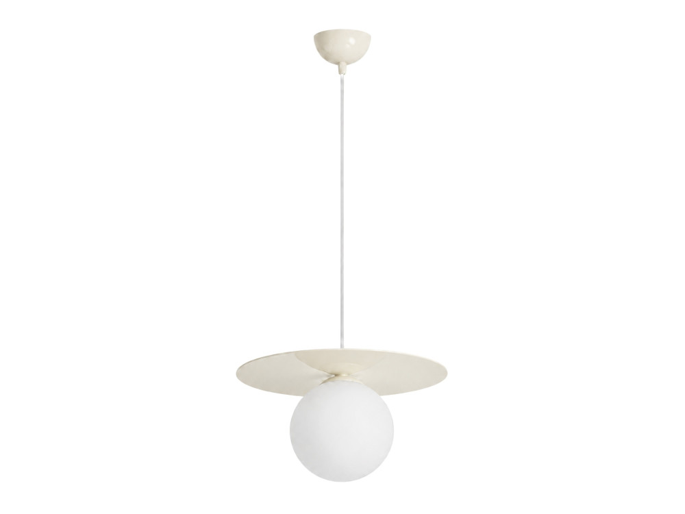 Metalowa lampa wisząca „Vesper” – 40 x 40 cm – beżowa