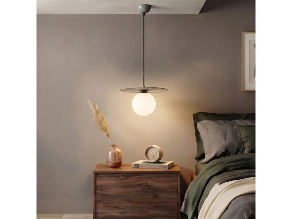 Metalowa lampa wisząca „Vesper” – 40 x 40 cm – szara