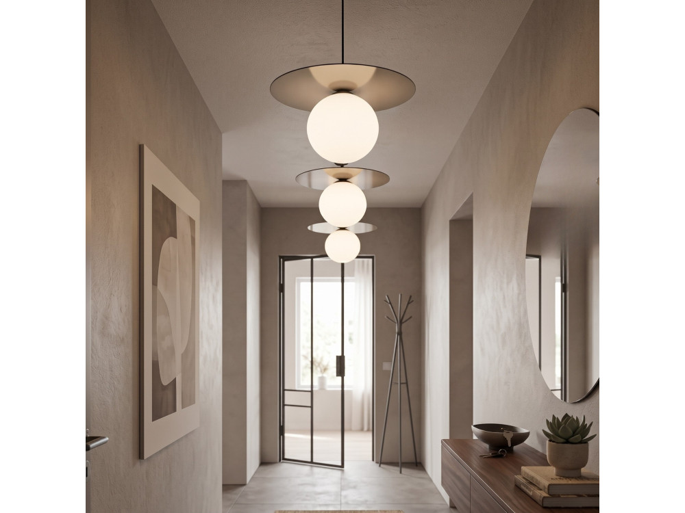 Metalowa lampa wisząca „Vesper” – 40 x 40 cm – szara