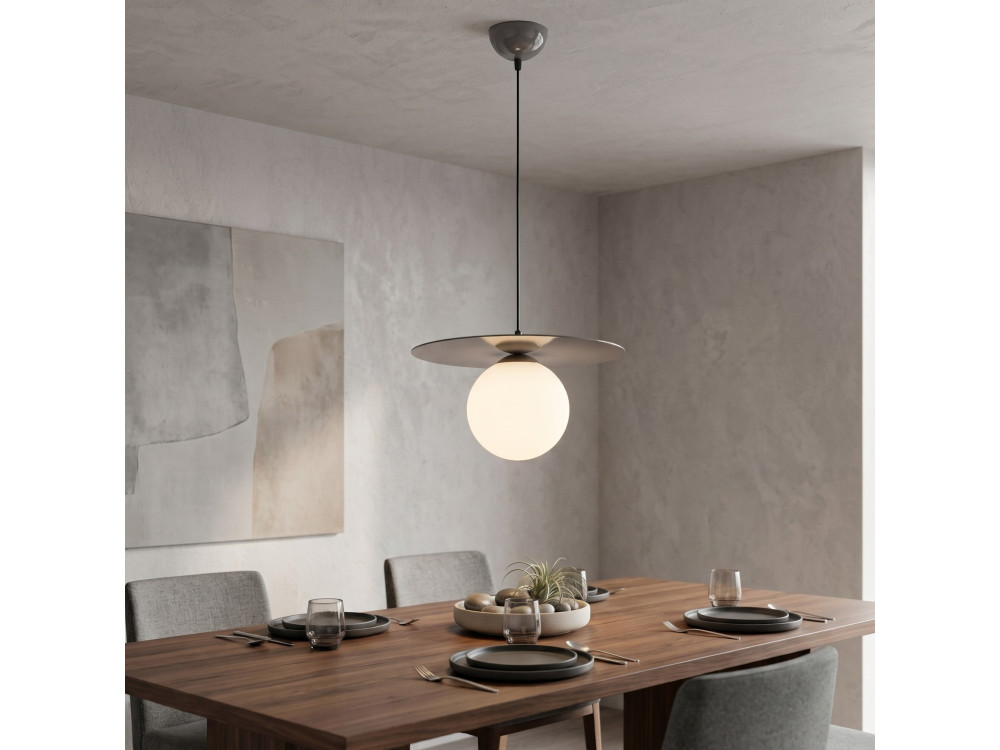 Metalowa lampa wisząca „Vesper” – 40 x 40 cm – szara