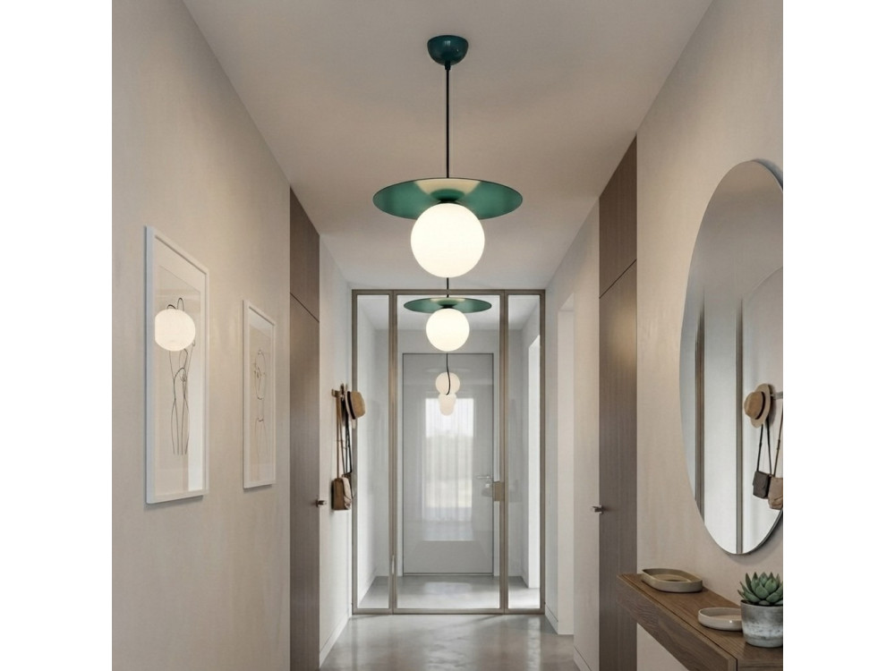 Metalowa lampa wisząca „Vesper” – 40 x 40 cm – zielona