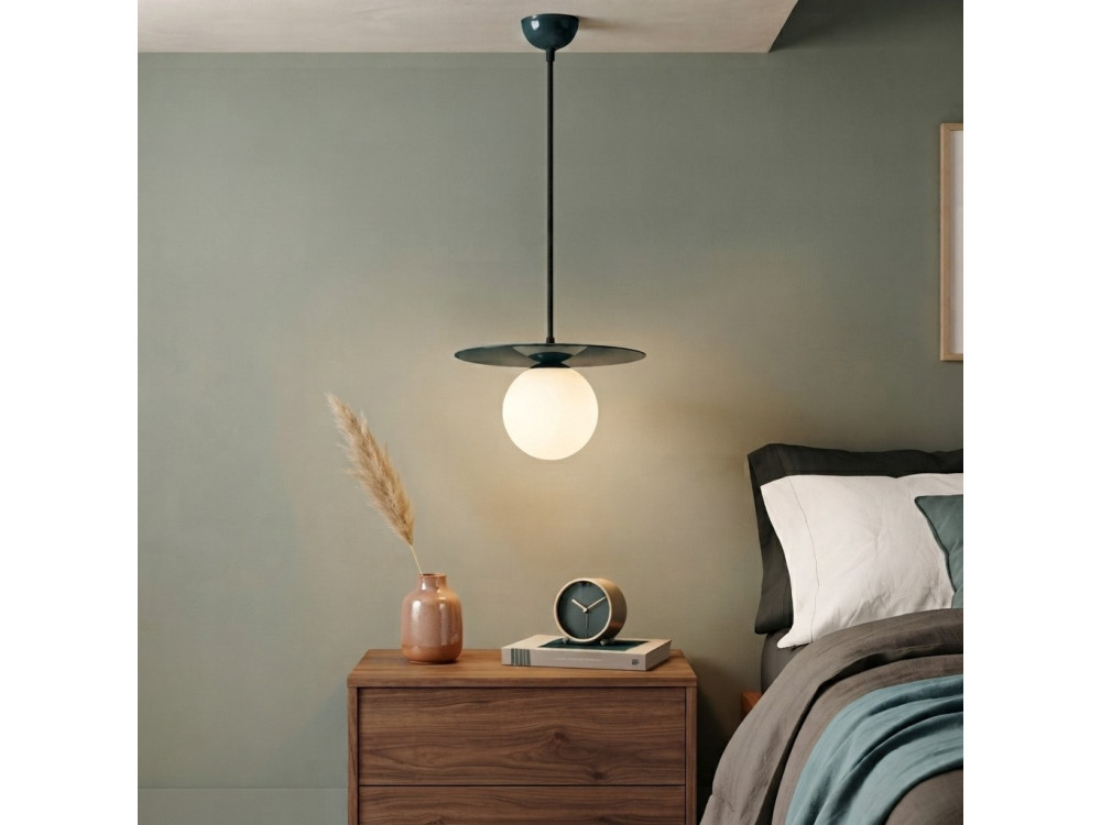Metalowa lampa wisząca „Vesper” – 40 x 40 cm – zielona