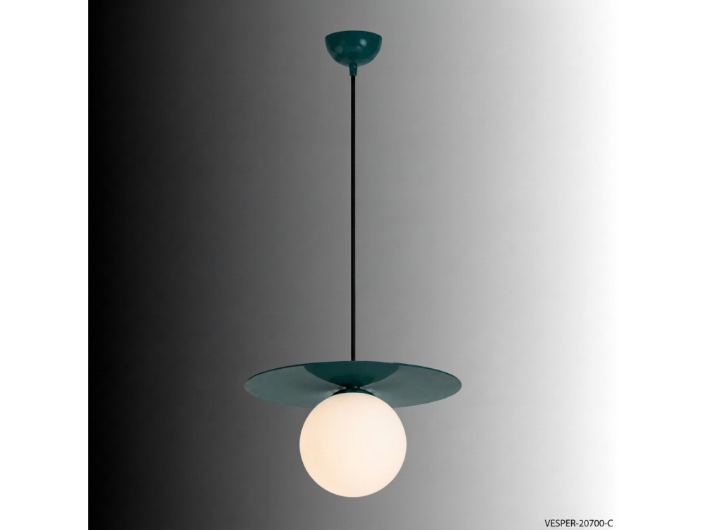 Metalowa lampa wisząca „Vesper” – 40 x 40 cm – zielona