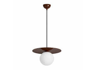 Metalowa lampa wisząca „Vesper” – 40 x 40 cm – brązowa