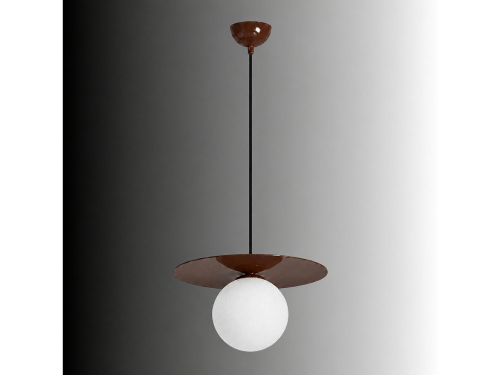 Metalowa lampa wisząca „Vesper” – 40 x 40 cm – brązowa