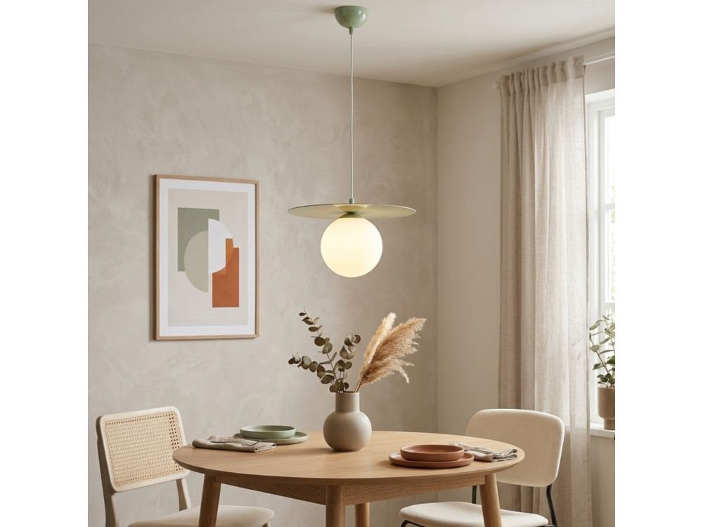 Metalowa lampa wisząca „Vesper” – 40 x 40 cm – zielona