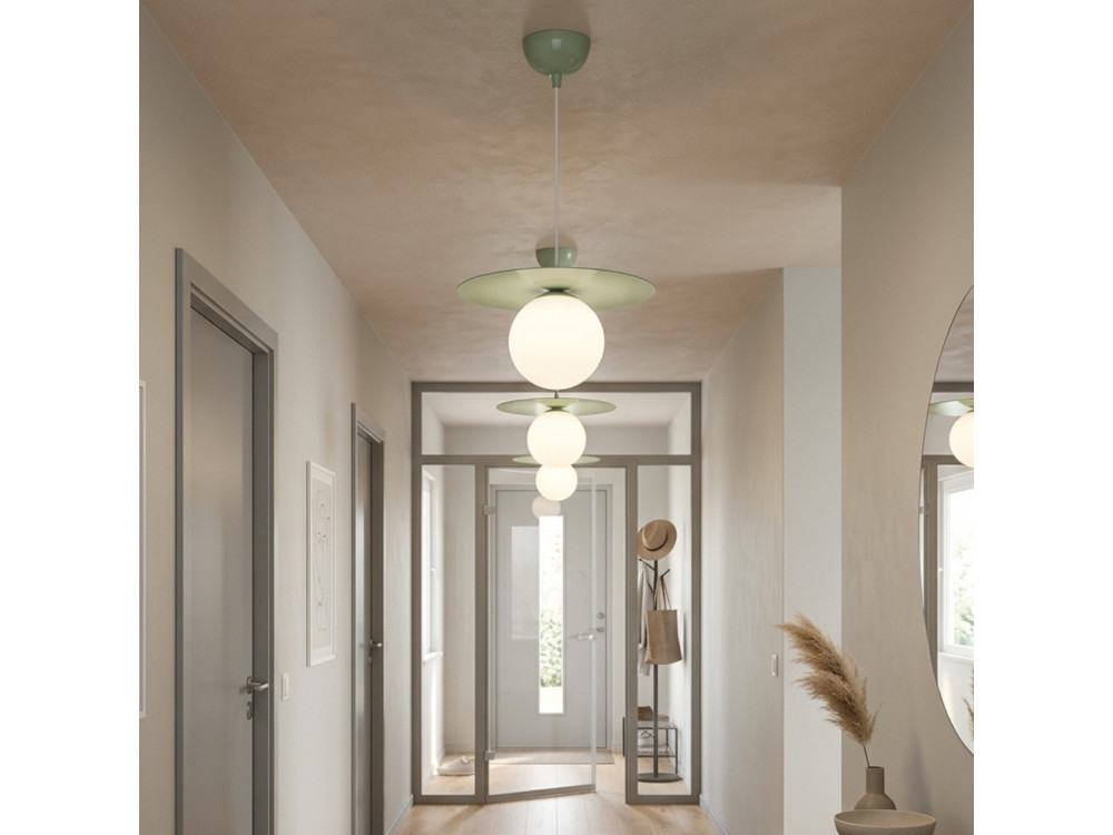 Metalowa lampa wisząca „Vesper” – 40 x 40 cm – zielona