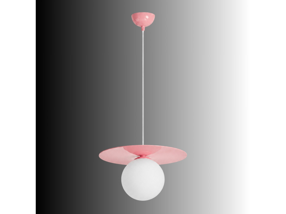 Metalowa lampa wisząca „Vesper” – 40 x 40 cm – różowa