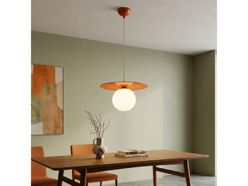 Metalowa lampa wisząca „Vesper” – 40 x 40 cm – pomarańczowa