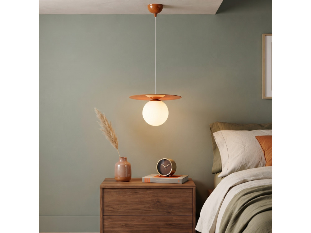 Metalowa lampa wisząca „Vesper” – 40 x 40 cm – pomarańczowa